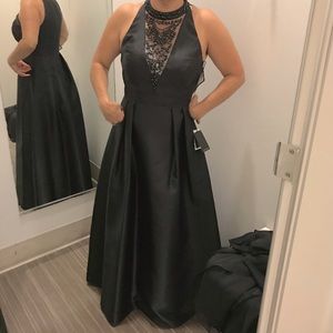 Adrianna Papell Black Beaded Dress